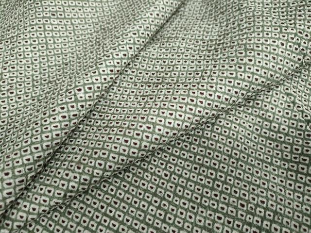 平和屋着物●大変加工の良い総絞り小紋　麹塵色　正絹　逸品　DAAW5205ud