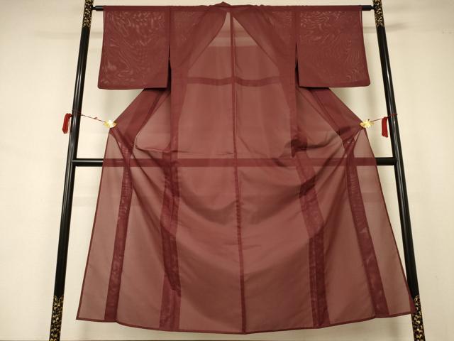 平和屋着物＊夏物 色無地 絽 栗皮茶色 洗える着物 AAAZ8600jd