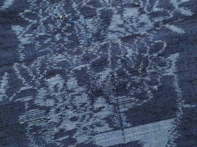 平和屋着物■上質な紬　糸車花文　正絹　逸品　CAAY3534oy