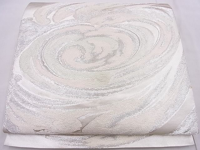 平和屋着物■六通柄袋帯 渦巻き 銀糸 逸品 n-je3008