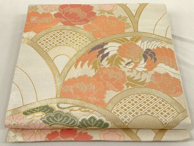 平和屋着物◎六通柄袋帯　佐賀錦織　鳳凰花文　金糸　正絹　逸品　AAAL2743Atn