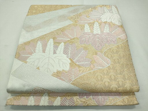 平和屋着物◎六通柄袋帯 枝松葉文 金糸 逸品 CAAI3705ku 平和屋着物◎六通柄袋帯 枝松葉文 金糸 逸品 CAAI3705ku