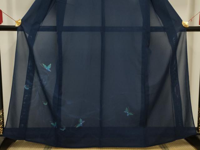 平和屋着物＊夏物　訪問着　絽　舞蝶文　金彩　正絹　逸品　AAAY0481sx