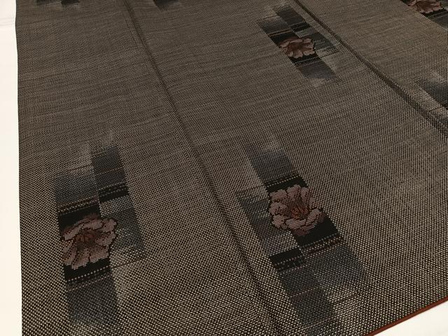 平和屋着物■本場大島紬　9マルキ　花　正絹　逸品　AABH1007oa