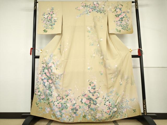 Rakuten - 平和屋着物●訪問着　友禅　花鳥文　暈し染め　正絹　逸品　未使用　AABJ9984cs