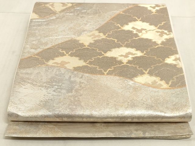 平和屋着物◎六通柄袋帯　彩嘉　吉祥文様　錦引箔　正絹　逸品　AAAM1916Adw
