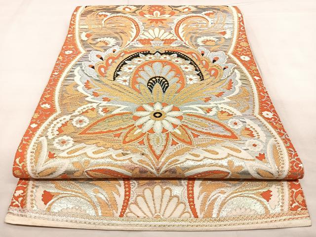 Rakuten - 平和屋着物◎六通柄袋帯 更紗花文 正絹 逸品 BAAX0068qw
