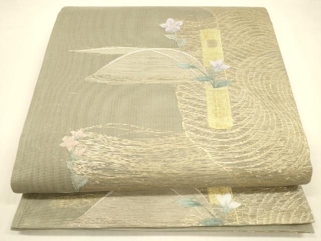 平和屋着物＊夏物　六通柄袋帯　離宮に想う　金糸　正絹　逸品　DABA0706cm