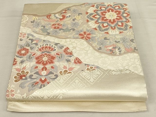乐天商城 - 平和屋着物◎太鼓柄袋帯　道長正倉院花鳥文　金糸　正絹　逸品　AAAL4616Amf