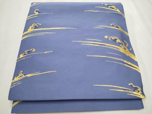 平和屋着物●加藤宗玄 爪掻本綴れ　八寸名古屋帯　立浪文　金糸　正絹　逸品　CAAU9565hy