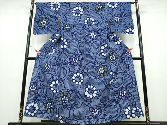 平和屋着物∴夏物　浴衣　有松鳴海絞り　花唐草文　綿　逸品　CABB6601ng