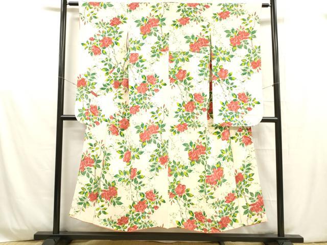 平和屋着物■豪華振袖　枝花文　正絹　逸品　DABD6591cm