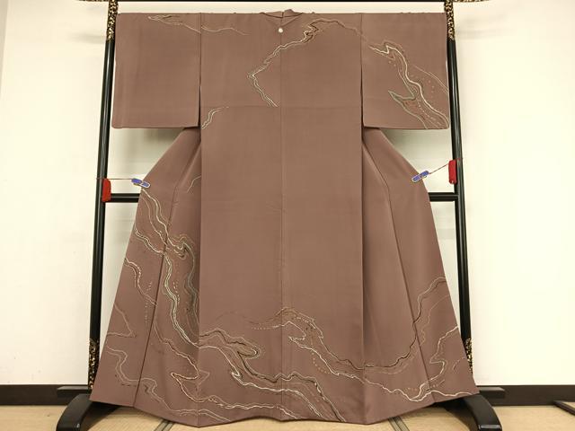 乐天商城 - 平和屋着物●訪問着　流水文　金彩　正絹　逸品　AAAZ3159np