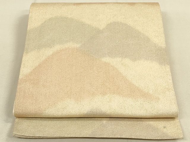平和屋着物◎砂子綴れ　全通柄袋帯　重ね山文　金糸　逸品　DAAI2668ox
