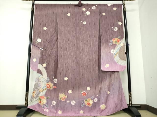 平和屋着物●豪華振袖 舞桜 暈し染め 金彩 正絹 逸品 DAAV6696ps