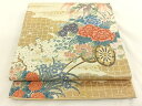 平和屋着物◎六通柄袋帯 唐織 花車文 金糸 正絹 逸品 AAAN6524jh(4)