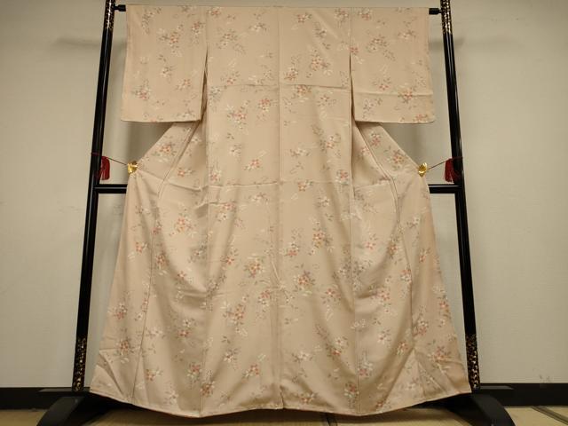 平和屋着物■上質な小紋　草花文　正絹　逸品　未使用　AAAQ6032jd