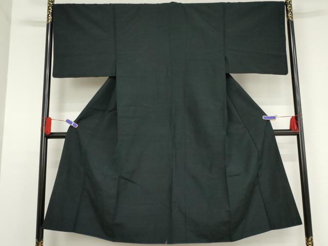 平和屋着物■男性 紬 色無地 濃藍色 正絹 逸品 AAAQ9059cs