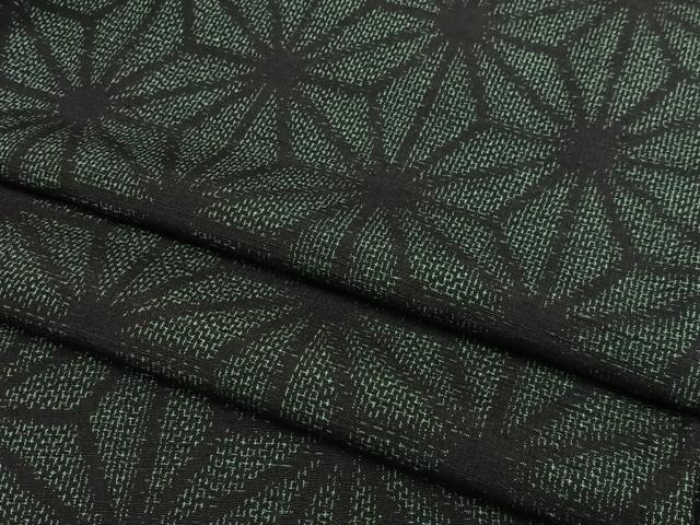平和屋着物▽上質な紬 単衣 麻の葉文様 正絹 逸品 AAAS1592oa