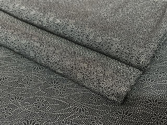 平和屋着物●江戸小紋 横段吉祥花文 黒地 正絹 逸品 AAAY6422zg