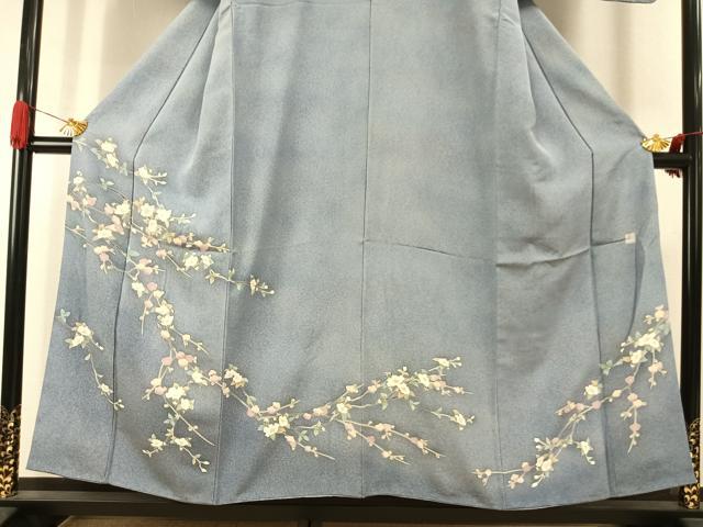 平和屋着物●訪問着　友禅　作家物　枝花文　暈し染め　浜ちりめん　反端付き　正絹　逸品　AABJ4487fy heiwaya-11215672 平和屋 サンプル画像3