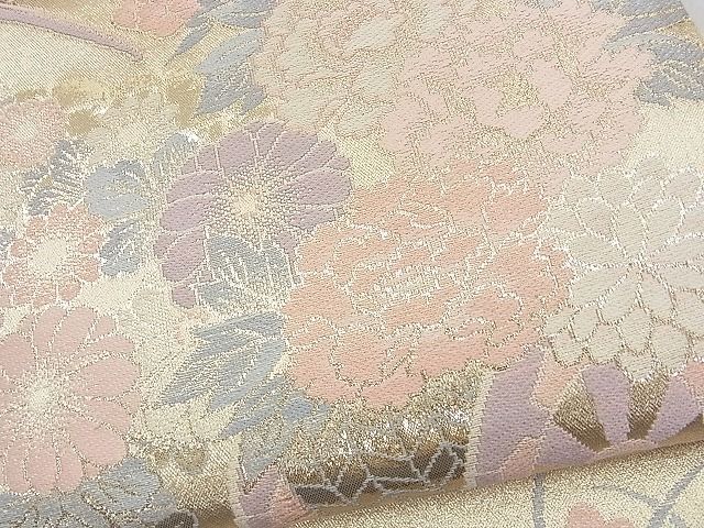 平和屋着物◎六通柄袋帯　唐織　花車　金糸　逸品　BAAK0203qt