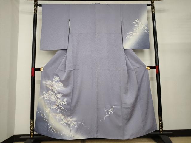 平和屋本店□極上 訪問着 駒刺繍 枝桜 松花文 葉葦工房