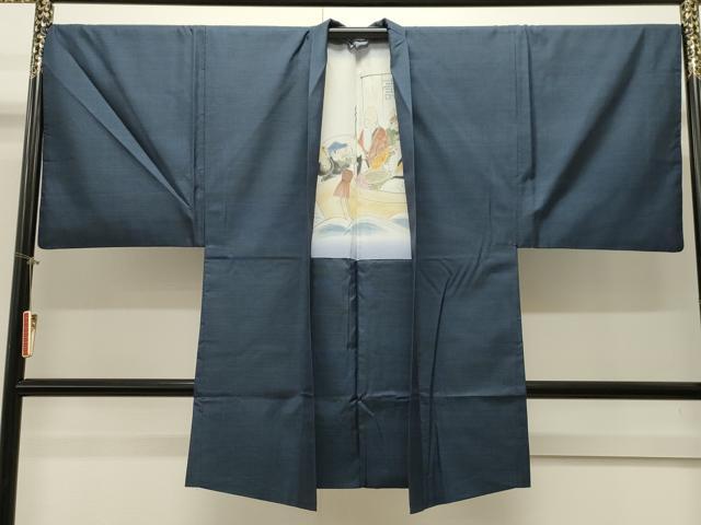 平和屋着物＃男性　本場大島紬　長羽織　100亀甲　総詰め　正絹　逸品　CAAW4959dy