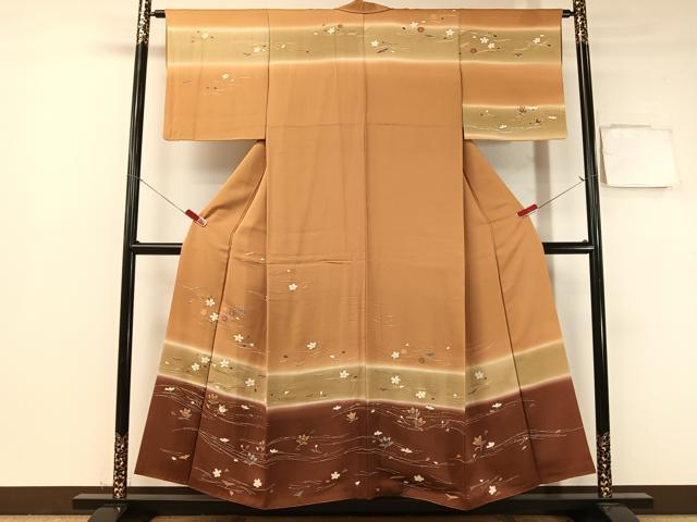 平和屋着物●訪問着　吹寄せ花文　暈し染め　金彩　やまと誂製　正絹　逸品　CABB5047vp