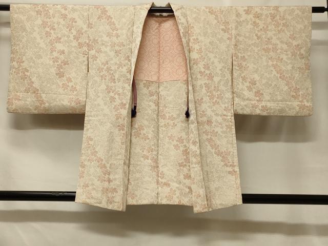 平和屋着物＃羽織　寿光織　枝葉文　銀糸　正絹　逸品　CABF8801in