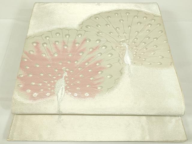 平和屋着物◎六通柄袋帯　孔雀文　金糸　ますいわ屋扱い　正絹　逸品　DAAT8460qp