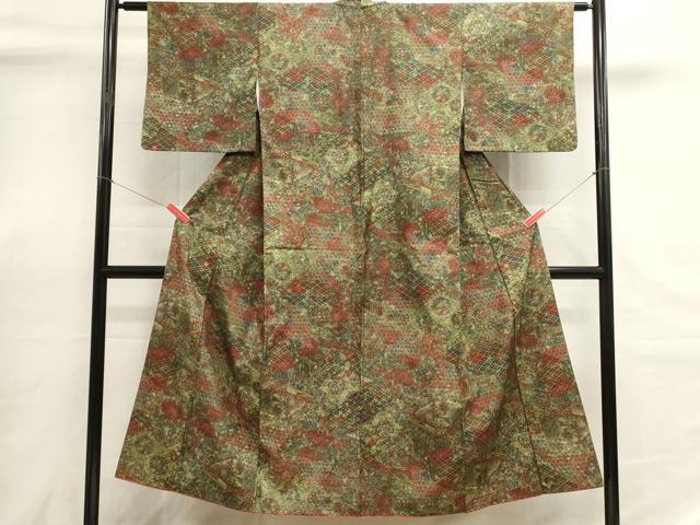 平和屋の平和屋着物■本場染大島紬 吉祥花文 正絹 逸品 DABH2000cd｜アングル2