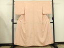 平和屋着物■上質な色無地 毘沙門亀甲地紋 一斤染色 正絹 逸品 AAAT6766mf