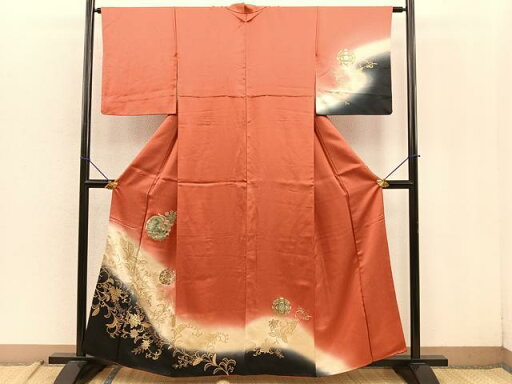 平和屋着物■訪問着 正倉院花鳥文 暈し染め 金彩 正絹 逸品 BAAO4571jr 平和屋着物■訪問着 正倉院花鳥文 暈し染め 金彩 正絹 逸品 BAAO4571jr