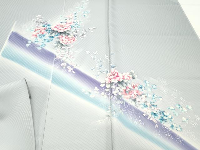 平和屋着物▼付下げ　反物　着尺　手描き　草花文　暈し染め　逸品　未使用　DAAY7014zy