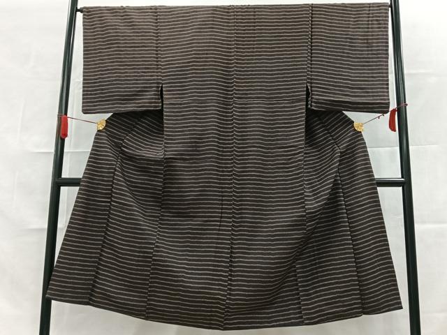 平和屋着物■男性 紬 縞 正絹 逸品 AAAO6995ip