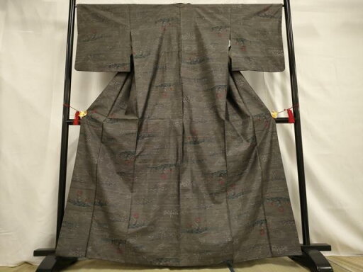平和屋着物■本場大島紬 草花文 正絹 逸品 AAAQ6011jd 平和屋着物■本場大島紬 草花文 正絹 逸品 AAAQ6011jd