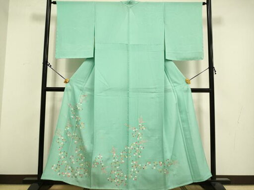 平和屋着物*夏物 訪問着 絽 草葉文 銀彩 正絹 逸品 DAAU3557du 平和屋着物*夏物 訪問着 絽 草葉文 銀彩 正絹 逸品 DAAU3557du