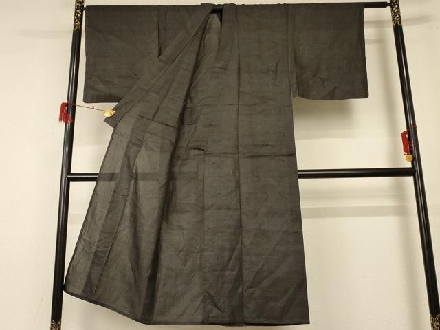 平和屋着物＊夏物　男性　石川県指定無形文化財　能登上布　本麻手織上布　100亀甲　総詰め　麻　逸品　AABE9023jd