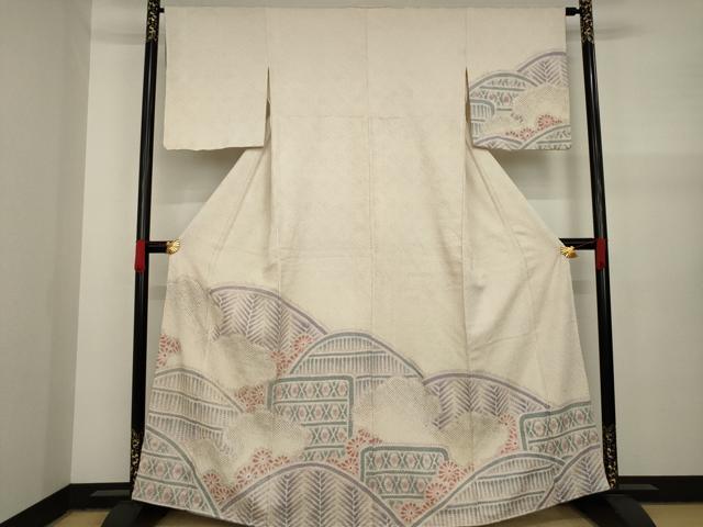 平和屋着物●訪問着　総絞り　花籬文　正絹　逸品　AAAY7346ck