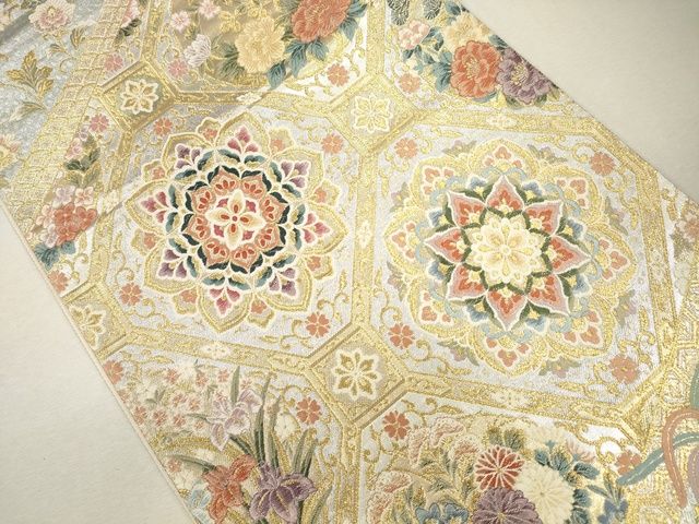 平和屋着物●六通柄袋帯　唐織　蜀江鳳華文　本金　逸品　CAAJ0211eg