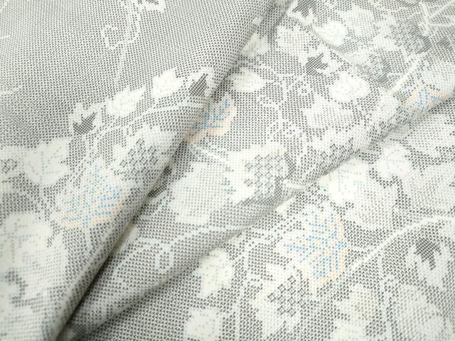 平和屋着物●本場大島紬　白大島　9マルキ　蔦の葉文　正絹　逸品　CAAW8386yc(4)