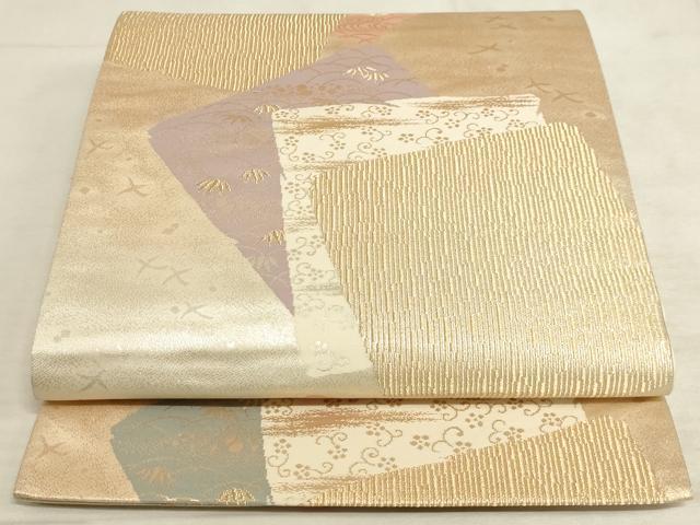 乐天商城 - 平和屋着物◎六通柄袋帯　色紙重ね花文　金銀糸　正絹　逸品　AAAM3605sx