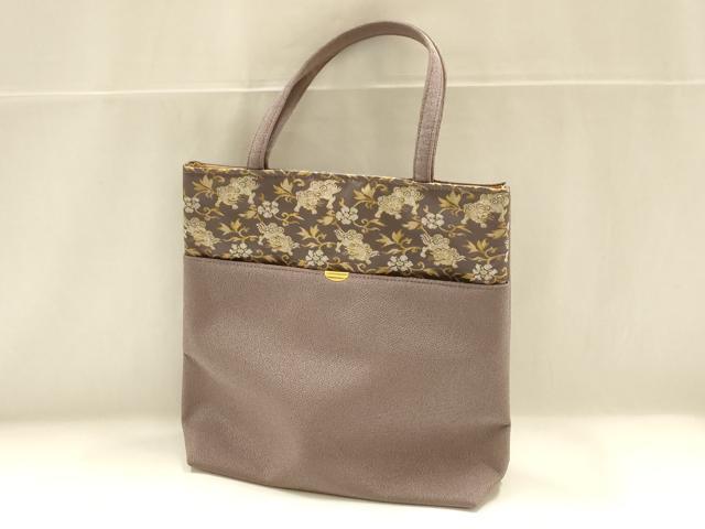 平和屋着物▼和装小物 和装バッグ ハンドバッグ 唐獅子 花唐草 金糸 逸品 AABE4953ay