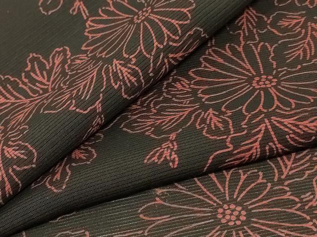 Kimono - 平和屋着物＊夏物　小紋　絽　草花文　正絹　逸品　AABF1562jd
