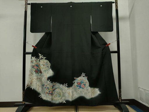 平和屋着物■豪華黒留袖 花鳥文 暈し染め 正絹 逸品 CAAO5750yc 平和屋着物■豪華黒留袖 花鳥文 暈し染め 正絹 逸品 CAAO5750yc