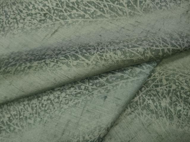 平和屋着物▽上質な小紋 単衣 斜線枝葉文 正絹 逸品 CAAV3196ut