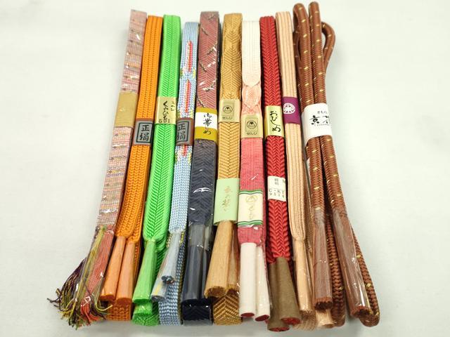 Other - 平和屋着物●和装小物　帯締め10本セット　笹浪組　奈良組　金糸　逸品　未使用　CABF7396ju