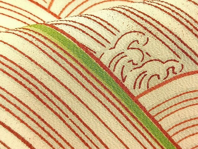 平和屋着物■付下げ 型染め 立波青海波 逸品 BAAK3286xi