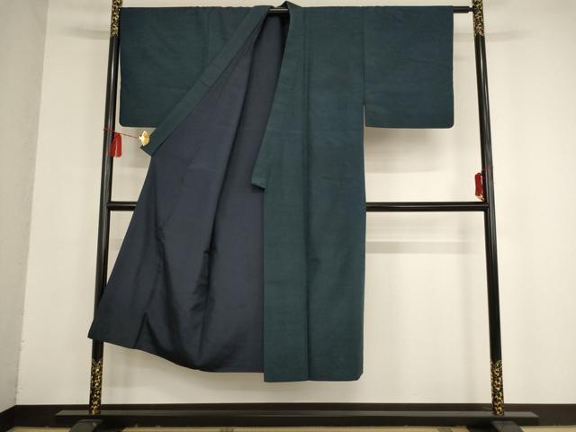 平和屋着物■男性　紬　アンサンブル　色無地　褐返し色　正絹　逸品　AAAQ3923ja